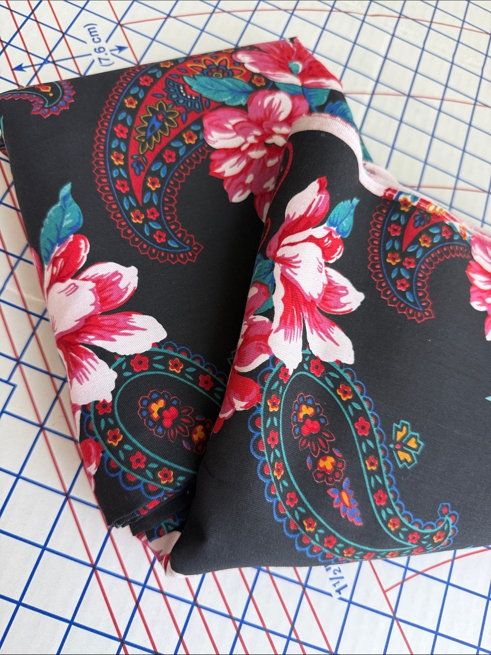 Vintage Joan Kessler for Concord Fabrics 3 Yds Floral Paisley Cotton Fabric
